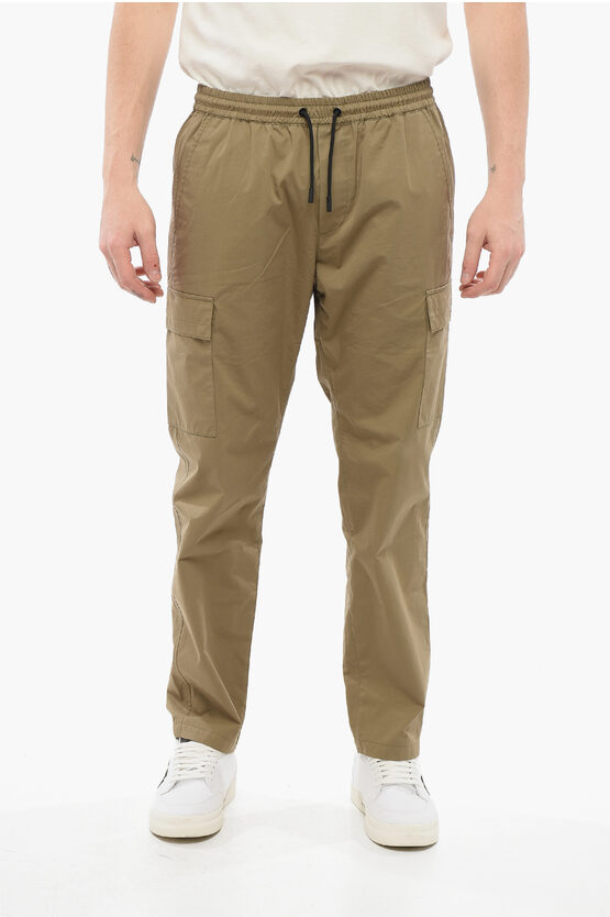 YVES SALOMON COTTON BLEND BAMBOU CARGO PANTS WITH DRAWSTRING
