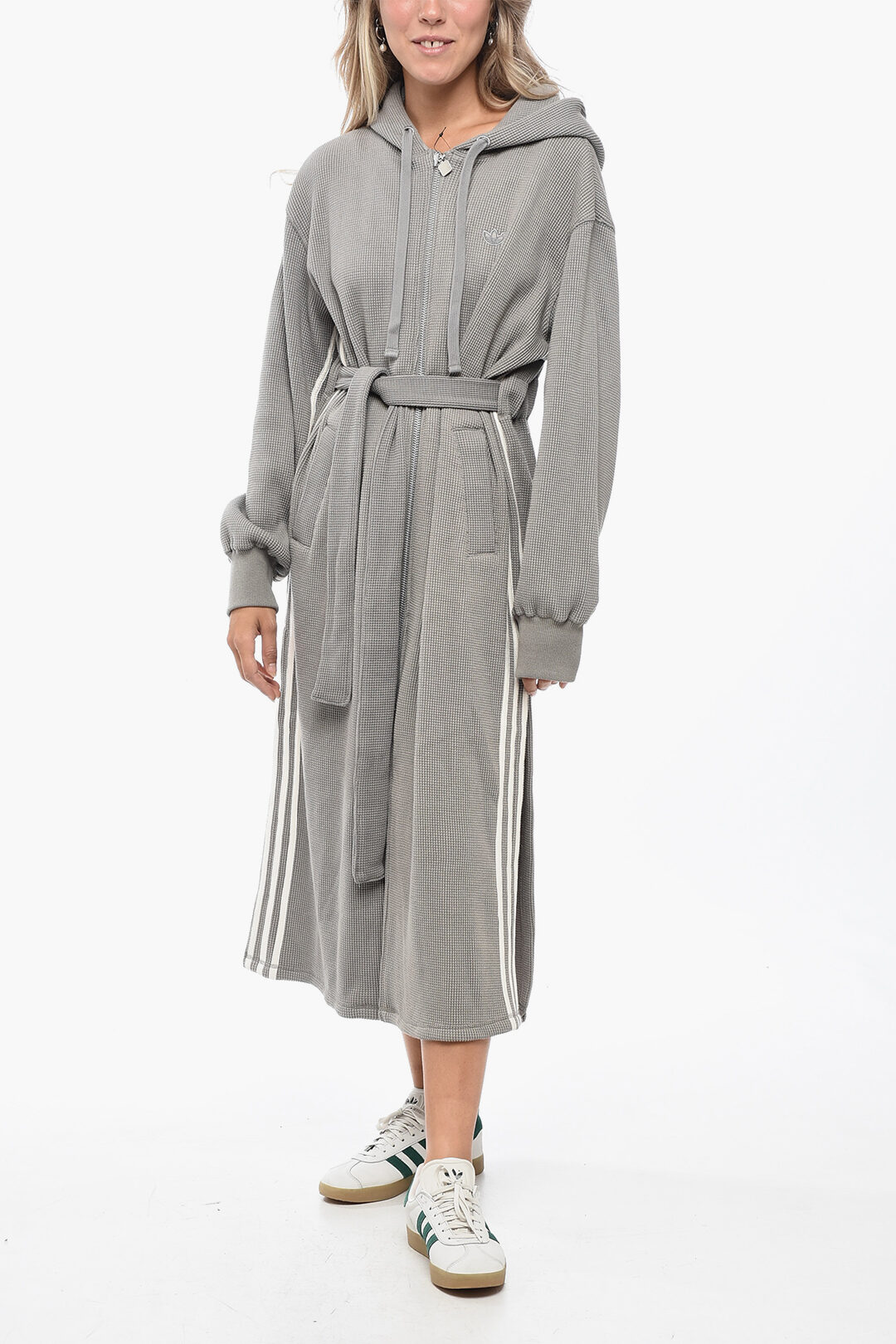 Adidas Cotton Blend BATHROBE Dress with Front Zip women - Glamood