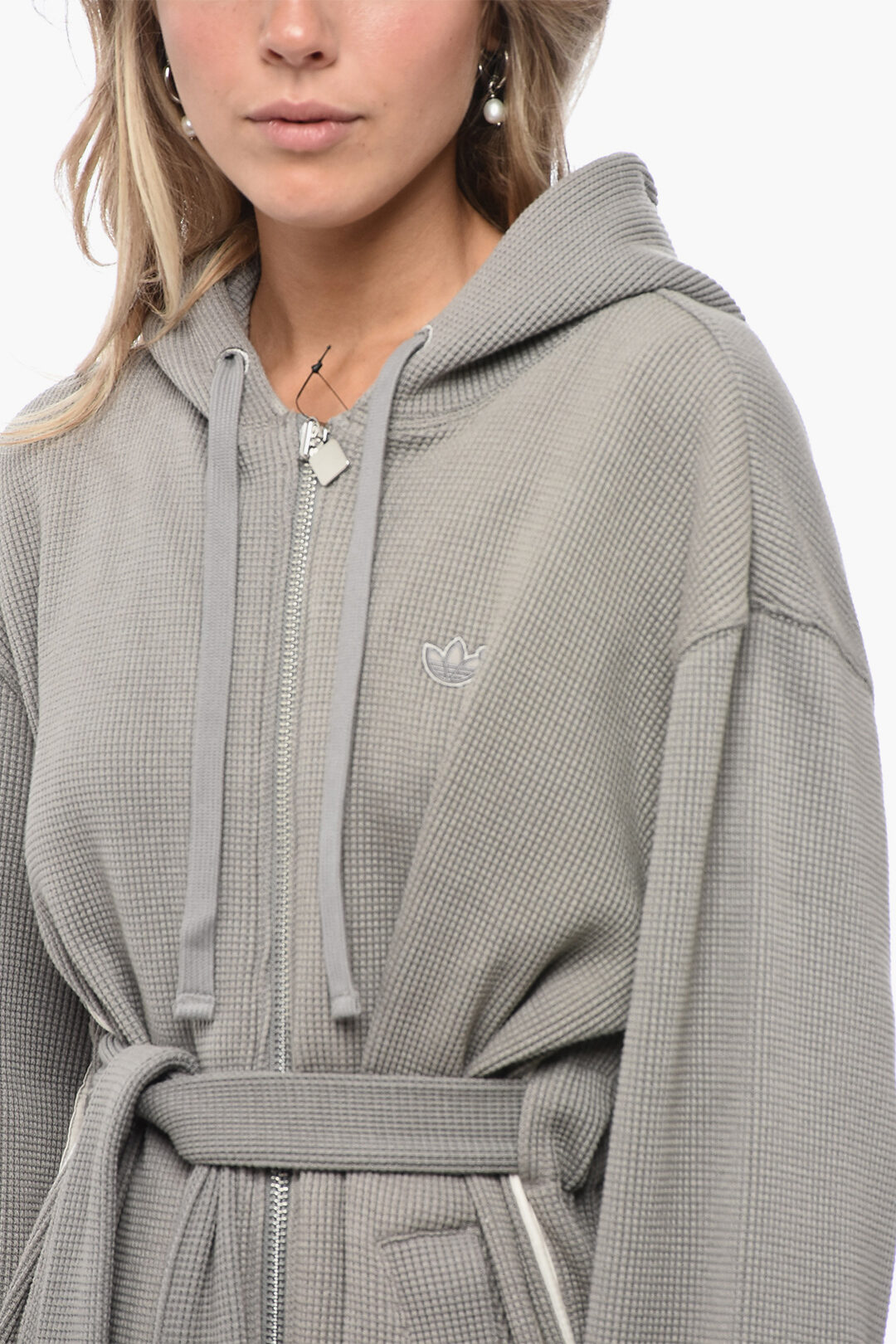 Adidas Cotton Blend BATHROBE Dress with Front Zip women - Glamood