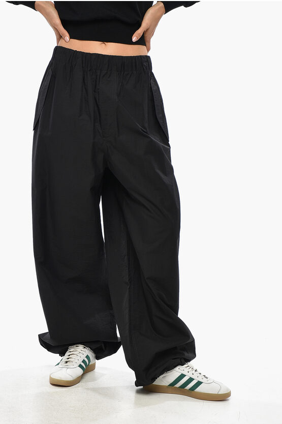 Wardrobe.nyc Cotton Blend Bench Pants With Cuffs In Black