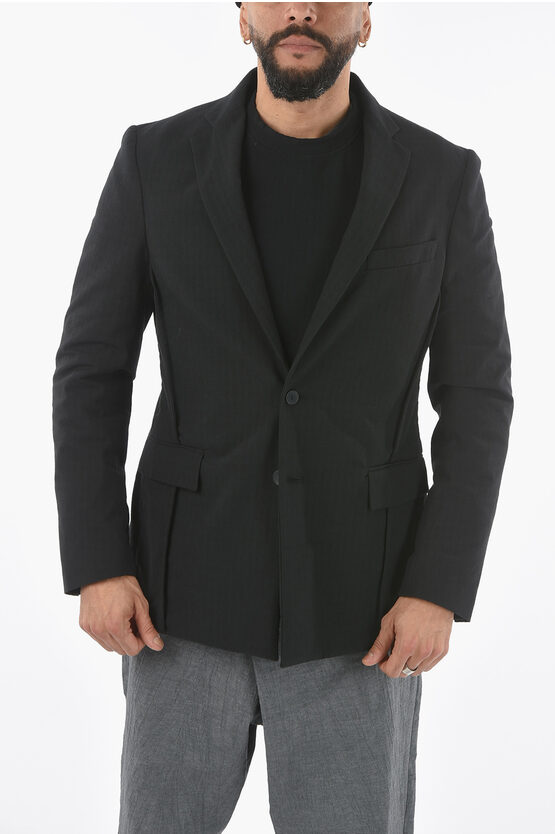 Ixos Cotton Blend Bettona 2-buttons Blazer With Flap Pockets In Black