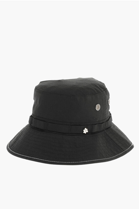 Perks And Mini Cotton Blend Bucket Hat With Strap In Black