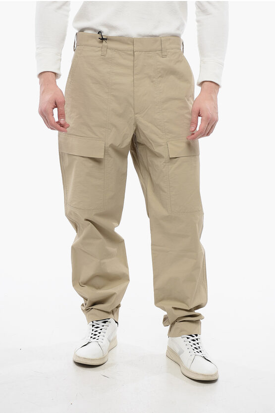 Dior Cotton Blend Cargo Pants In Neutral