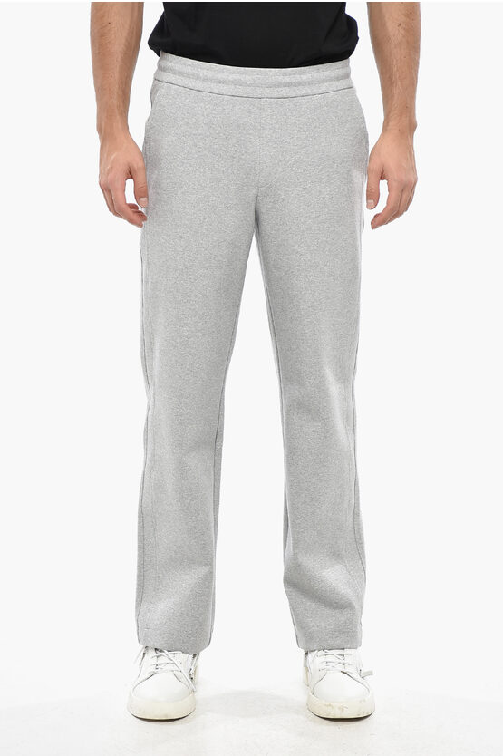 Mcm Cotton Blend Casual Pants With Elastic Waistband And Embroid In Multi