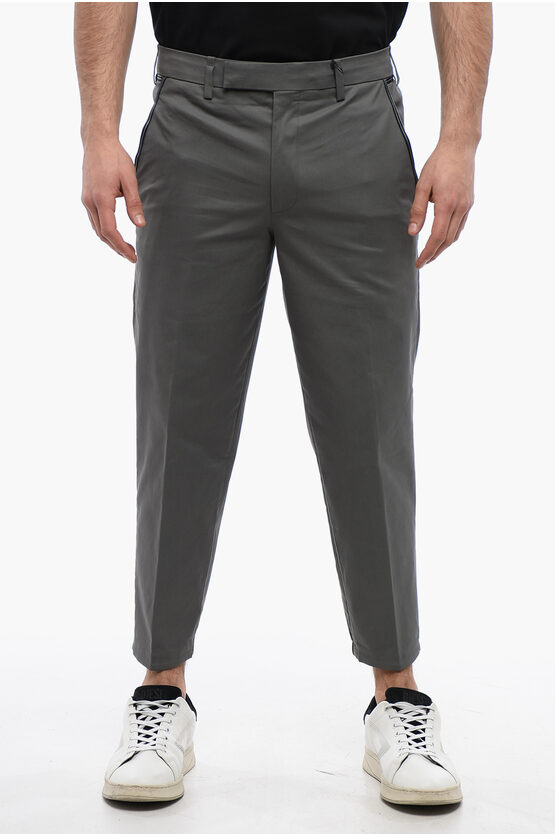 Neil Barrett Cotton Blend Chinos Pants With Elastic Cuffs