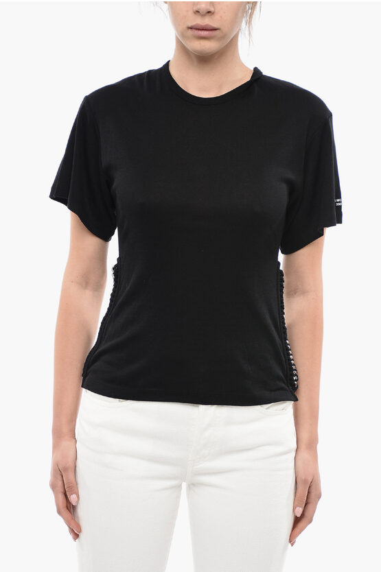 Shop Stella Mccartney Cotton Blend Falabella T-shirt With Chain Detail