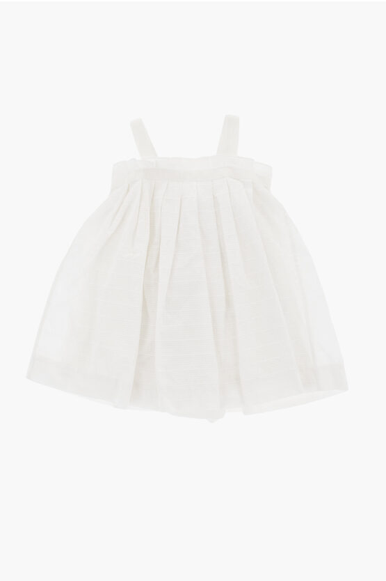 Bonpoint Cotton Blend Flared Dress With Bloomer In White