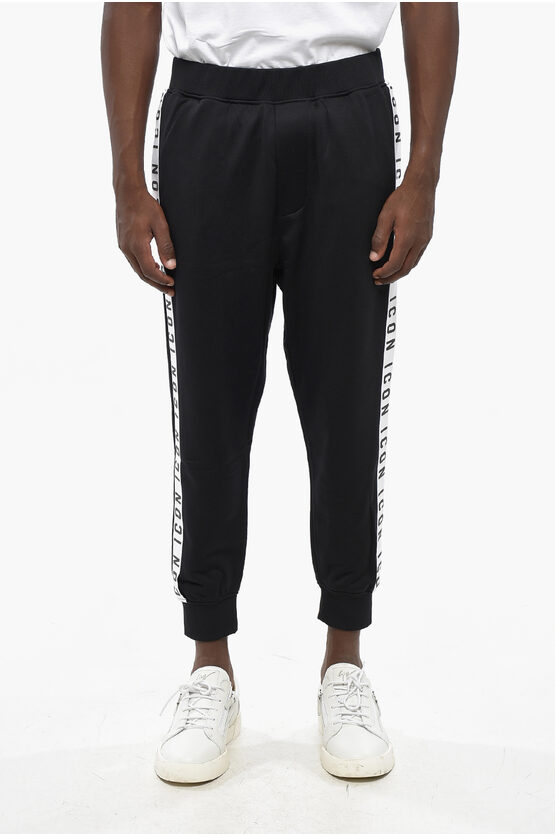 Dsquared2 Cotton Blend Icon Relaxed Dan Fit Sweatpants In Black