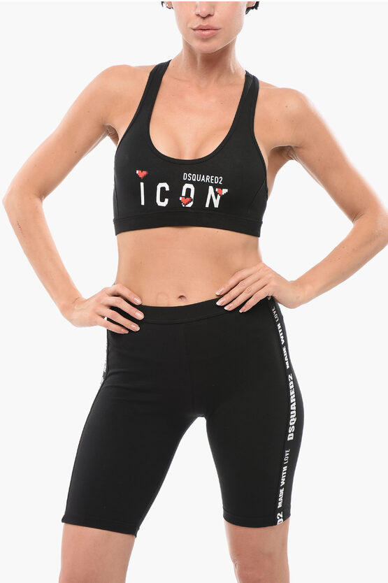 Dsquared2 Cotton Blend Icon Sport Bra