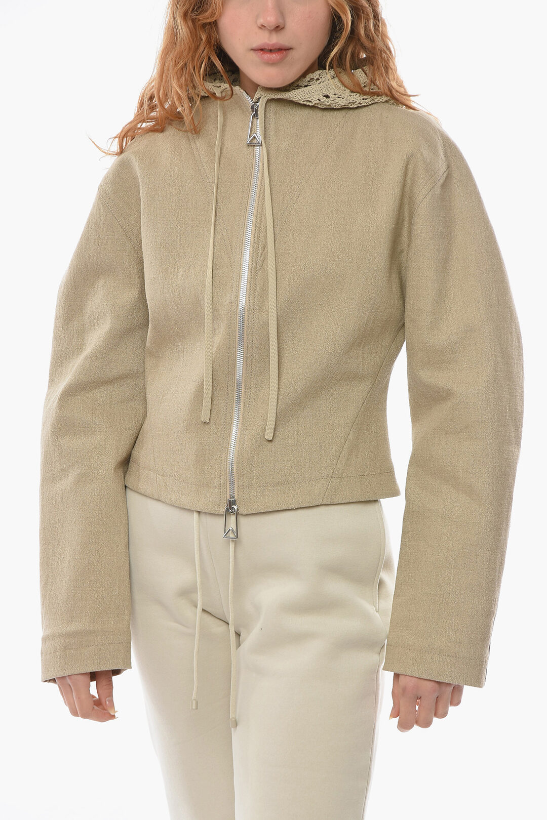 Bottega Cottonblend Jacket with Crochet Hood women Glamood Outlet