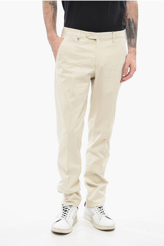 CORNELIANI COTTON BLEND LEADER PANTS WITH ZIPPED POCKETS 