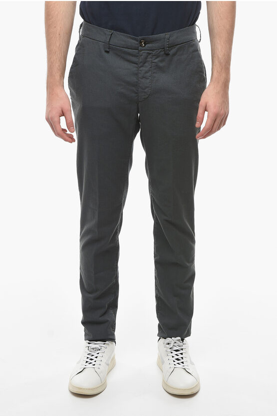 Cruna Cotton Blend Newtown Pants With Belt Loops In Gray