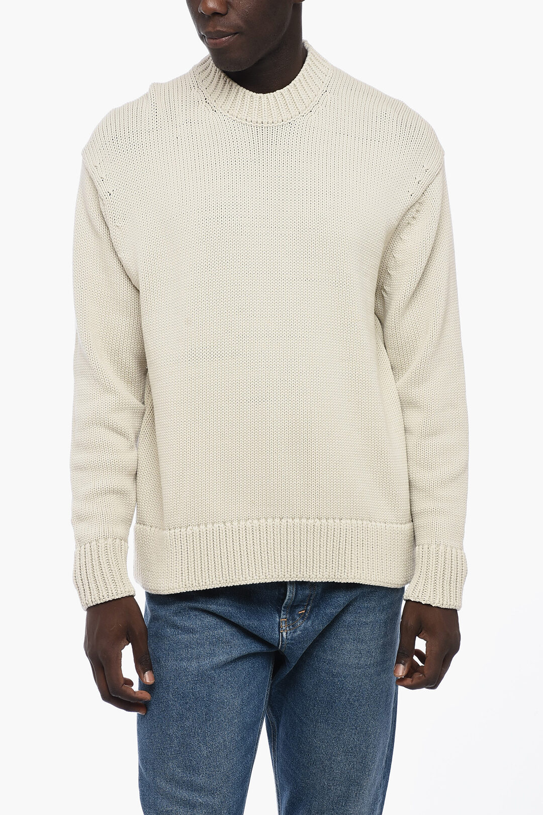Studio Nicholson Cotton Blend Oversized Fit Crew-neck Sweater men