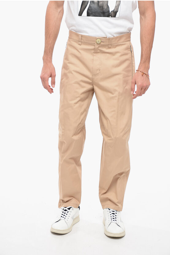 Shop Lanvin Cotton Blend Pants With Ankle Zips