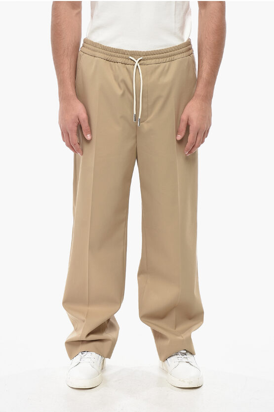 1989 Studio Cotton Blend Pants With Elastic Waistband In Brown