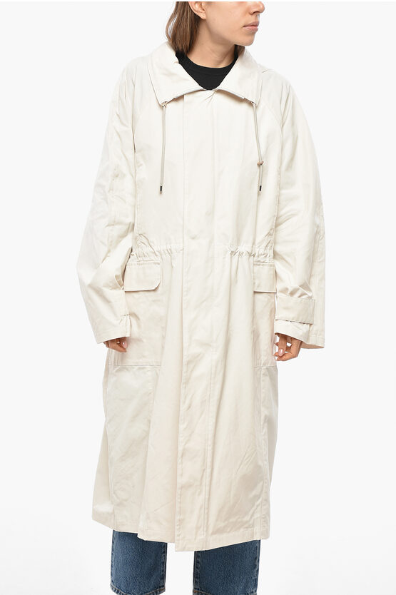 Auralee Cotton Blend Parka Jacket With Drawstringed Waist