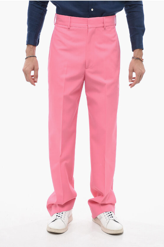 Palm Angels Cotton Blend Sonny Pants With Hidden Closure In Pink