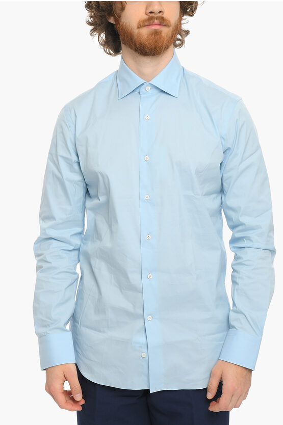 Alessandro Gherardi Cotton Blend Spread Collar Shirt