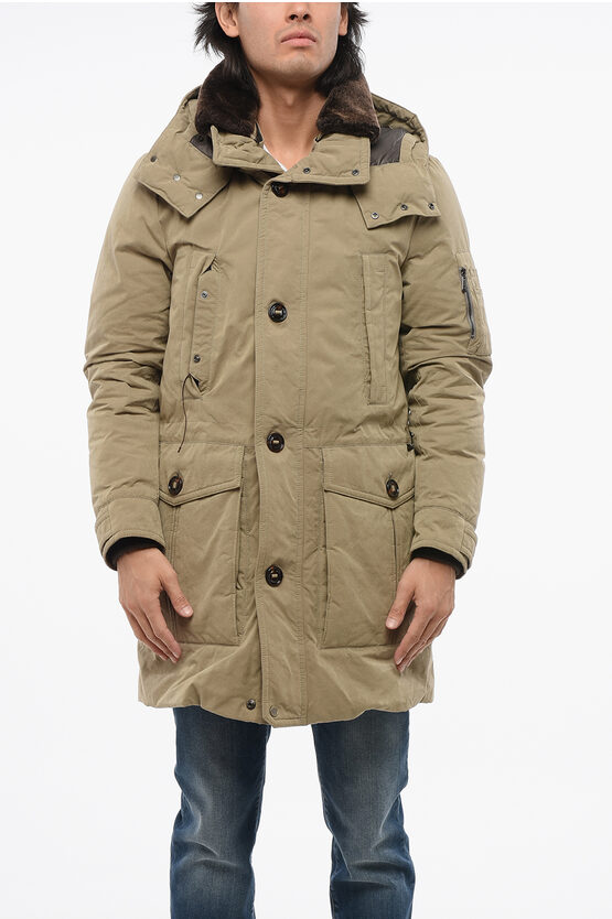 Moorer Multipocketed Ted Parka Jacket With Down Padding And Fur Col