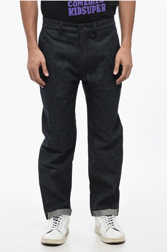 Shop Nine In The Morning Cotton Blend Tim Chino Pants With Cuffed Hem