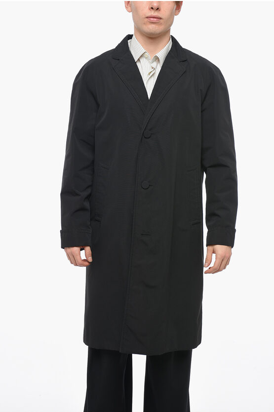 Shop Gucci Cotton Blend Trench Coat With Covered Buttons