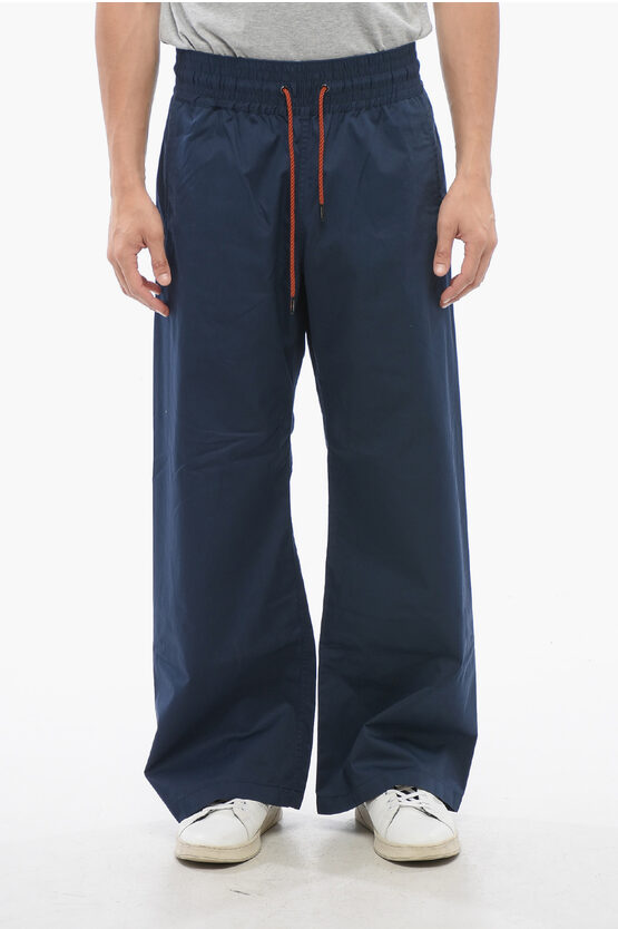 Viktor & Rolf Cotton Blend Wide Leg Pants With Drawstring