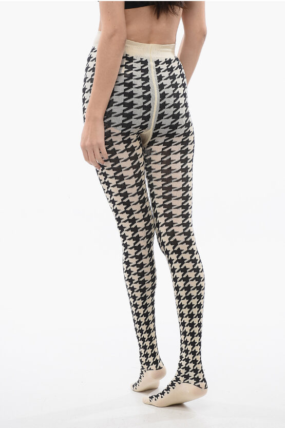 Cotton-blended Houndstooth Tights