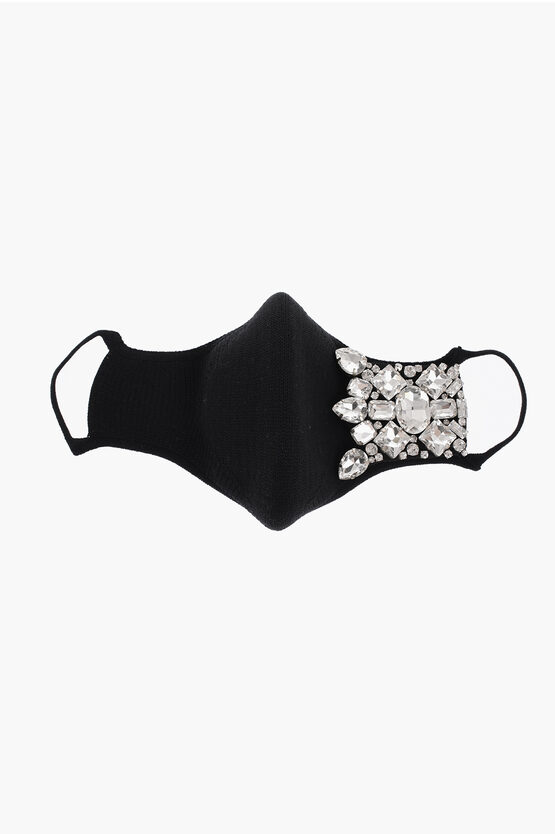 BALMAIN COTTON-BLENDED MASK WITH JEWELS 