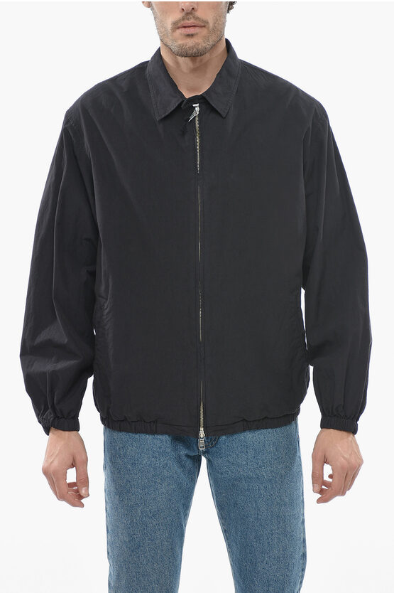 Jpress Cotton Bomber Jacket With Collar In Black