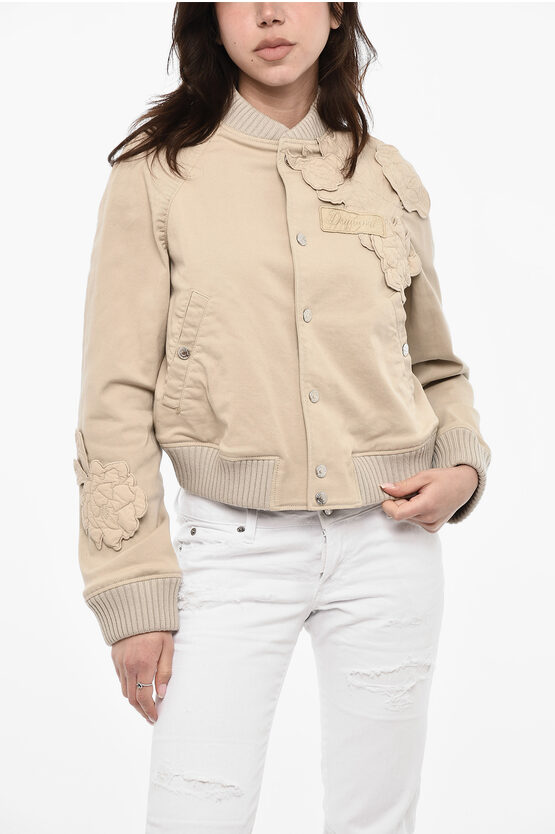 Dsquared2 Cotton Bomber With Floral Applications
