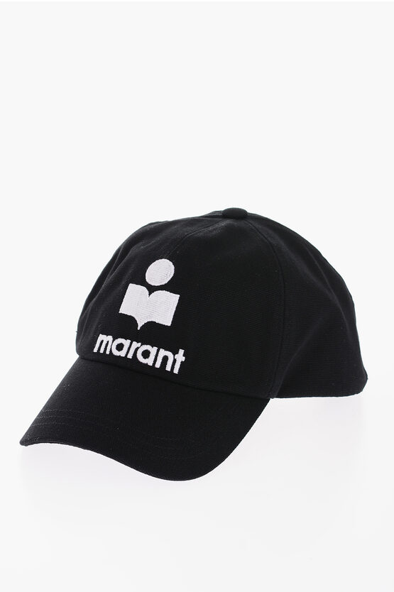 Shop Isabel Marant Cotton Cap With Contrast Embroidery-logo