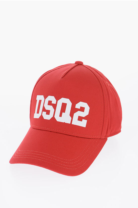 Dsquared2 Cotton Cap With Contrast Logo In Red