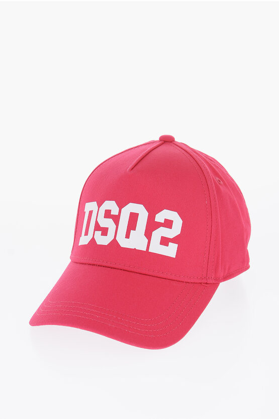 Dsquared2 Cotton Cap With Contrast Logo In Pink