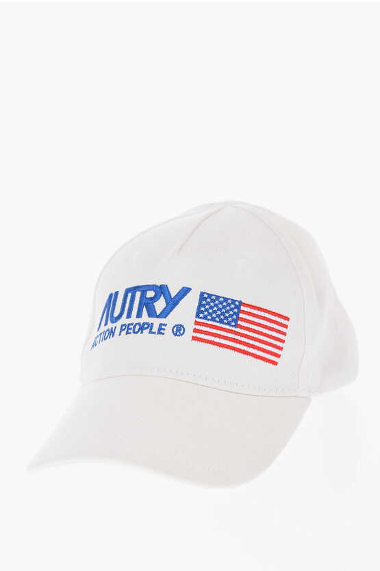 Shop Autry Cotton Cap With Embossed Embroidery