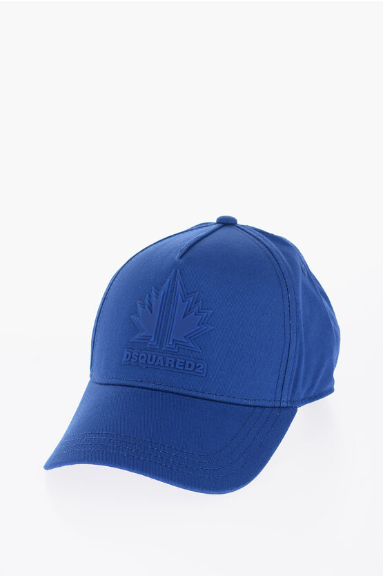 Dsquared2 Cotton Cap With Ton On Ton Logo In Blue