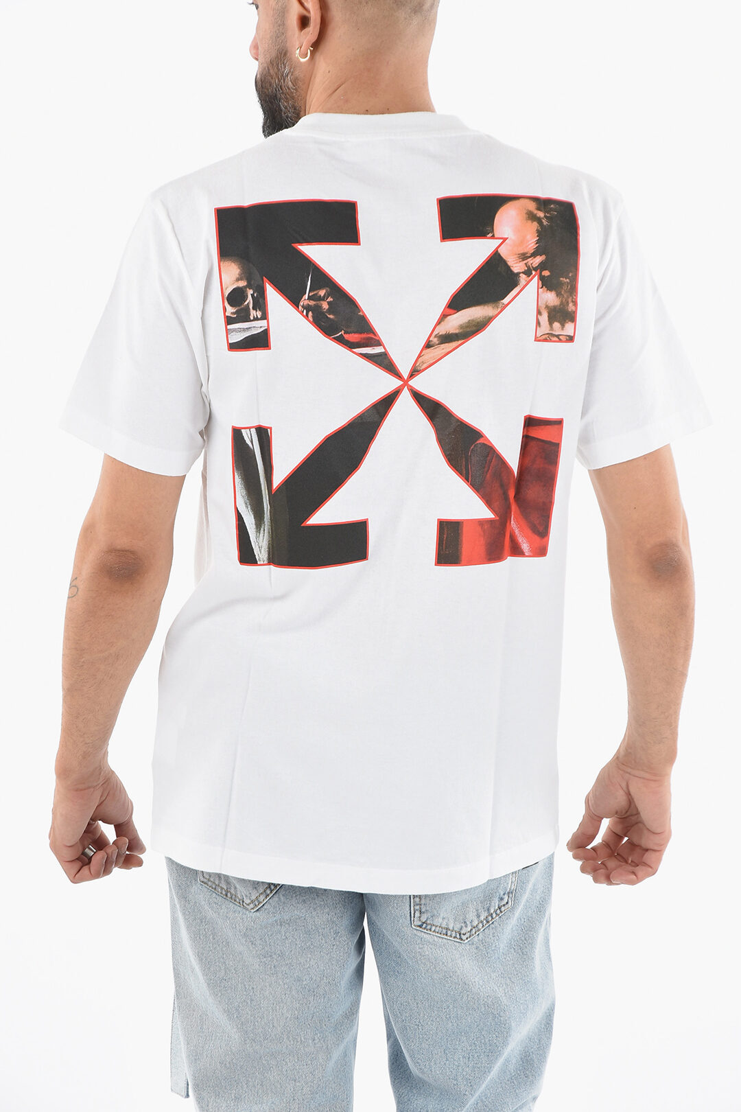 OFF-WHITE Caravaggio Arrow Slim Cotton T-Shirt for Men