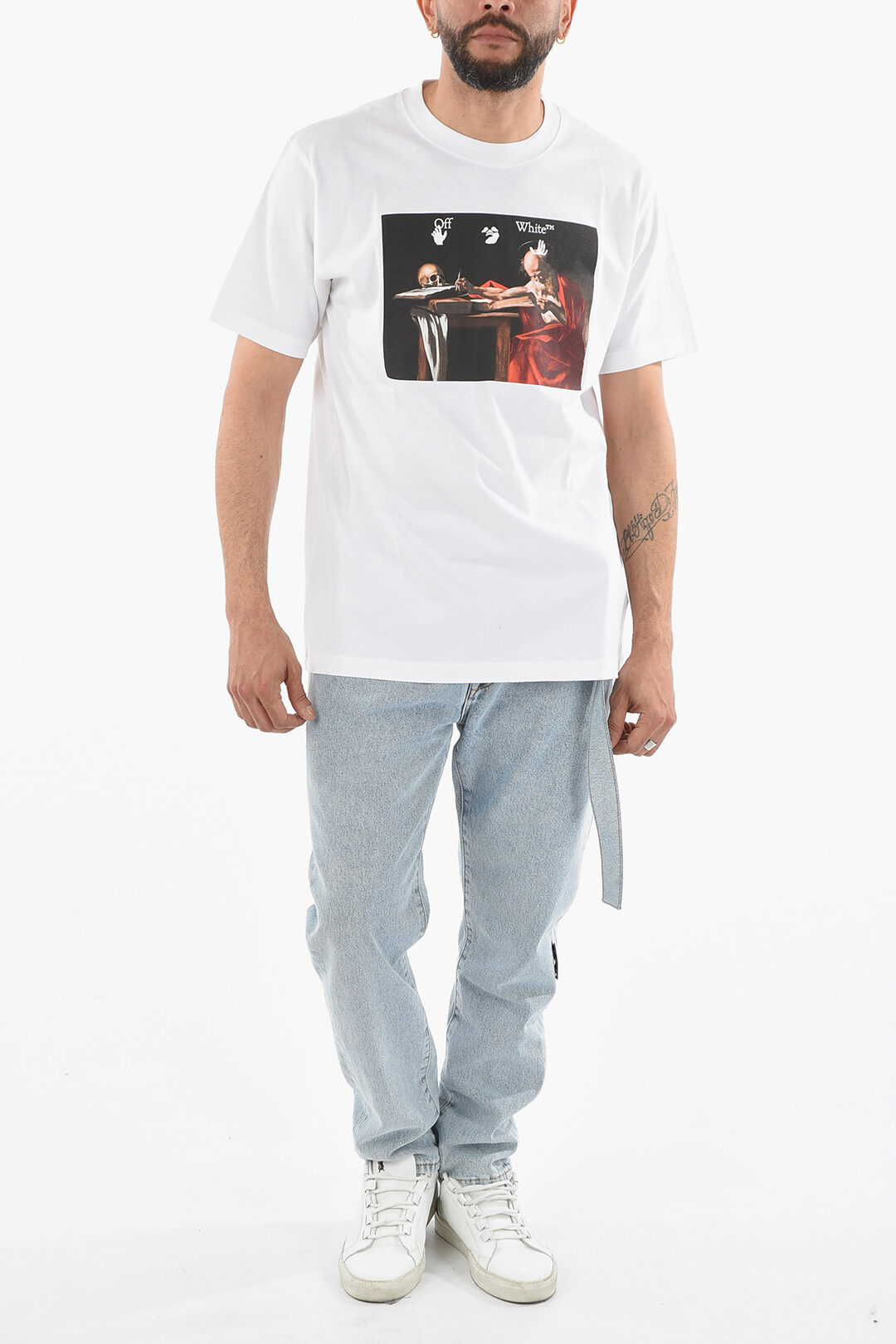 OFF-WHITE Caravaggio Arrow Slim Cotton T-Shirt for Men