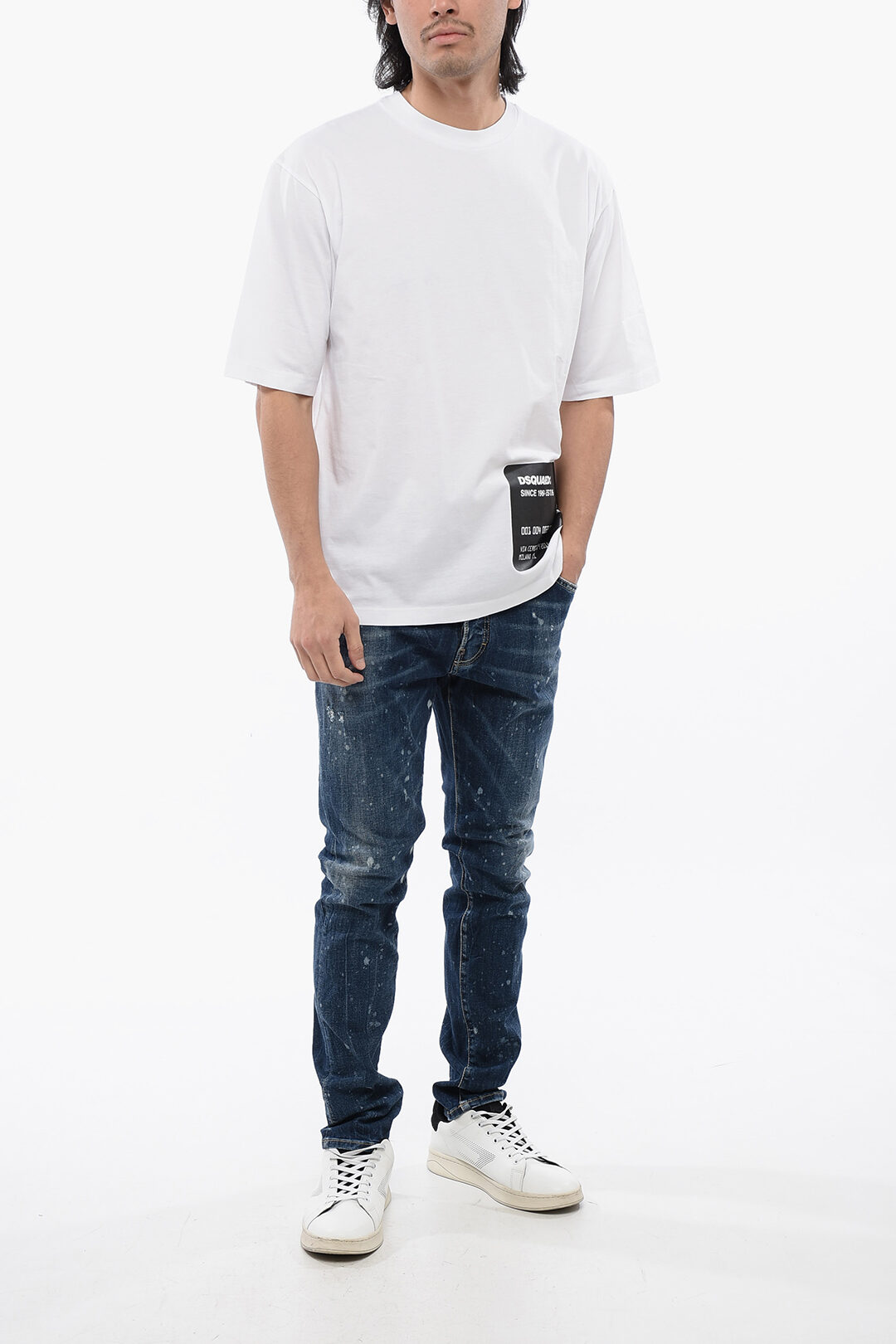 【関税&送料込】Dsquared2 Loose Fit Cotton T-Shirt Loose Fit DSQ2 T-Shirt
