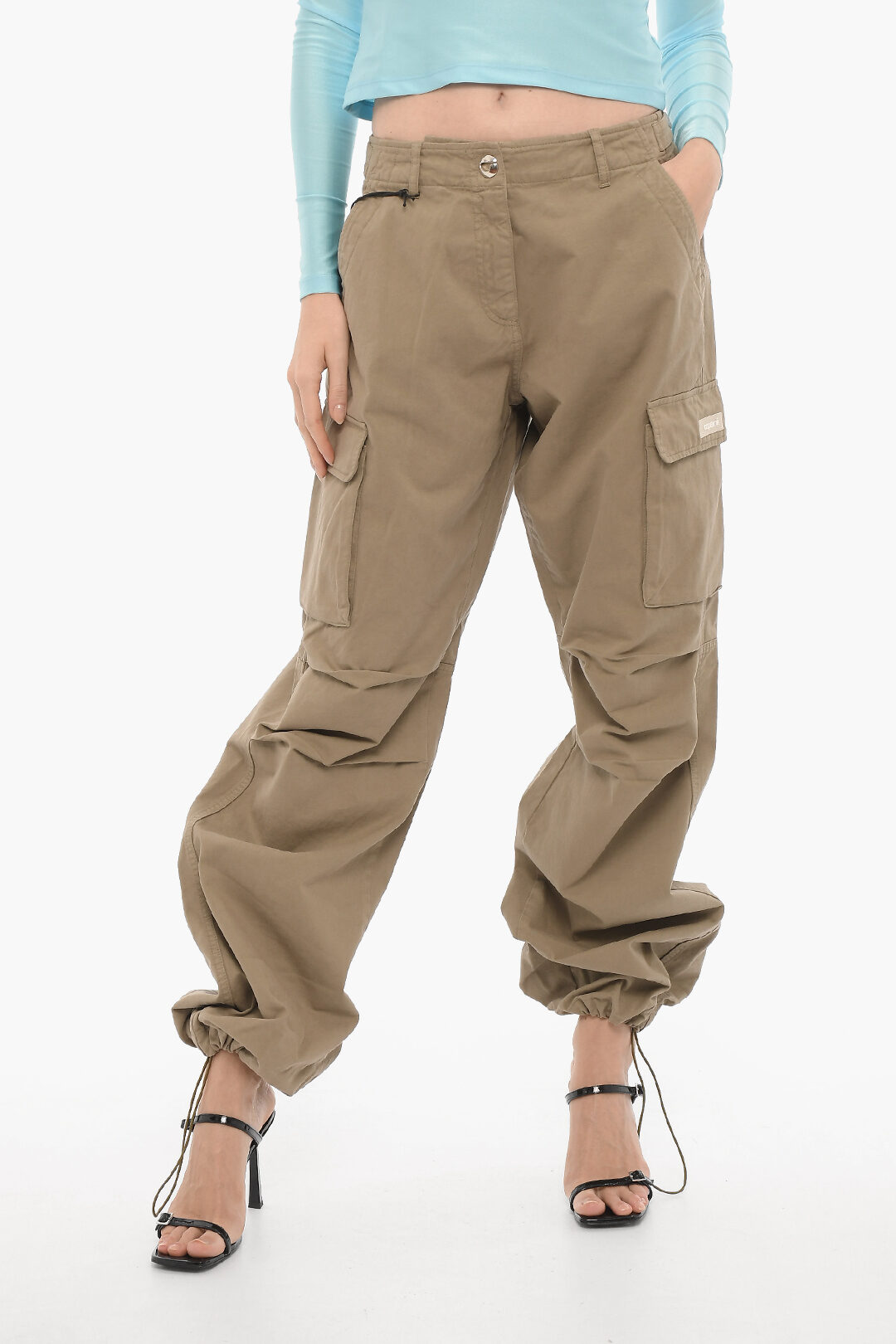 Cargo pants with belt best sale