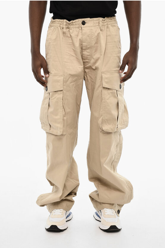 Dsquared2 Cotton Cargo Pants With Button Ankle