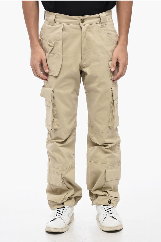 Shop Cultura Cotton Cargo Pants With Golden Button