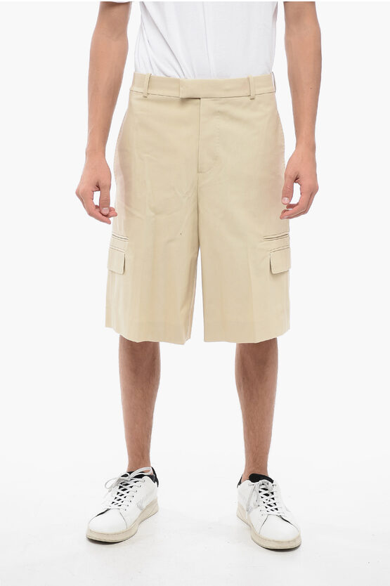 Shop Alexander Mcqueen Cotton Cargo Shorts With Belt Loops