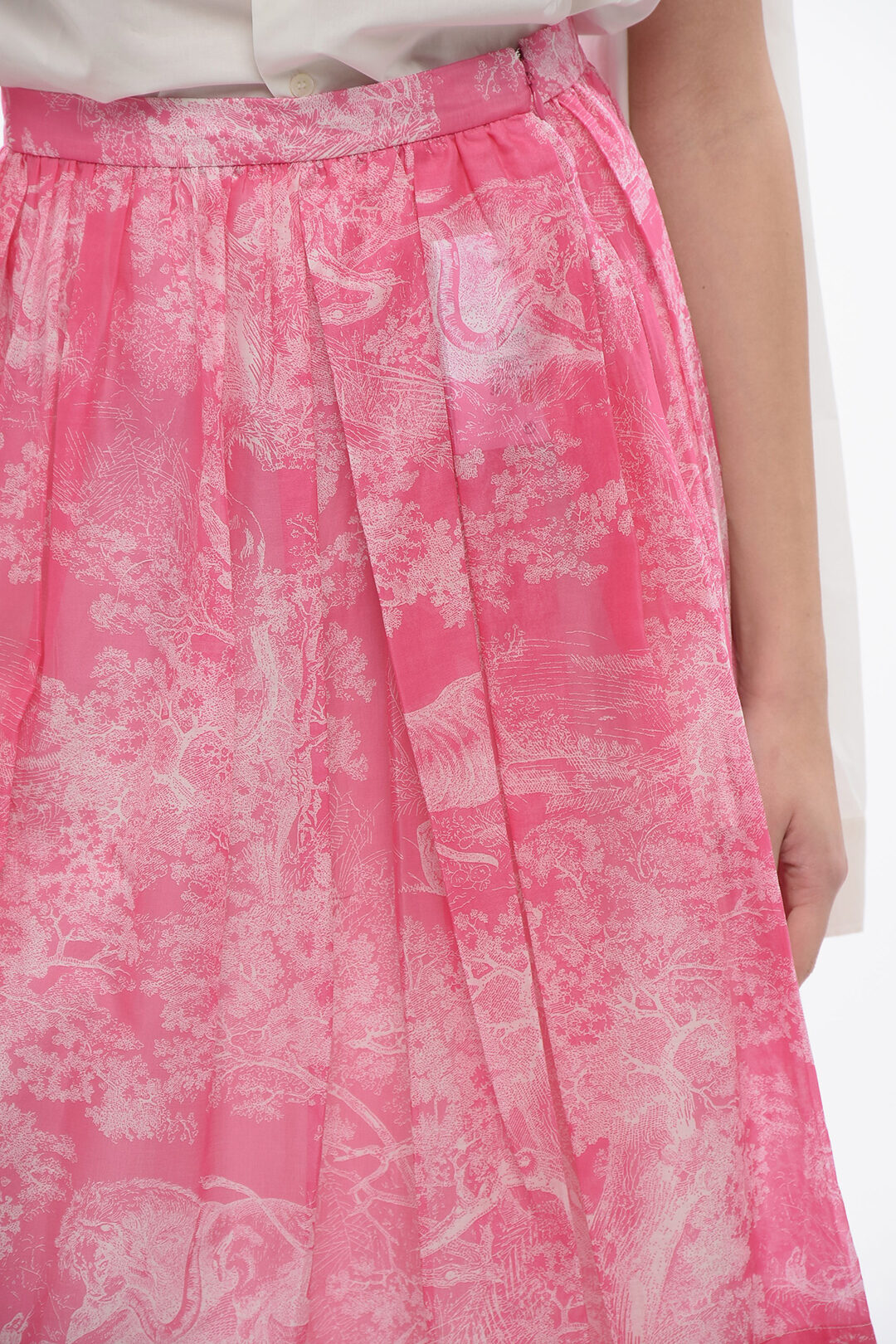 Cotton Midi Skirt in Jungle Print