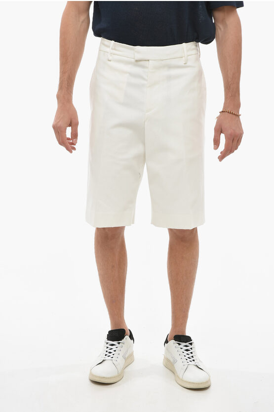 Alexander Mcqueen Cotton-twill Wide-leg Shorts In White