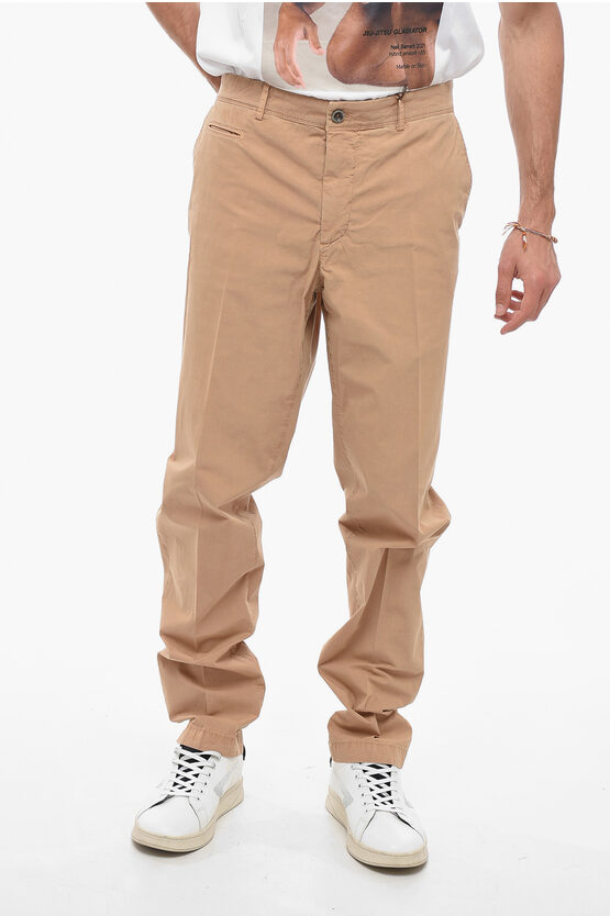 Peserico Cotton Chinos Pants With Belt Loops In Brown