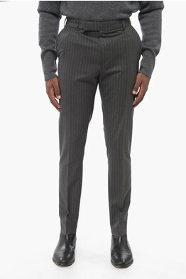 【美品】90s Y'sformen stripe wool slacks Gap Womens 65% Recycled Wool Gray Striped Lined Dress Pants