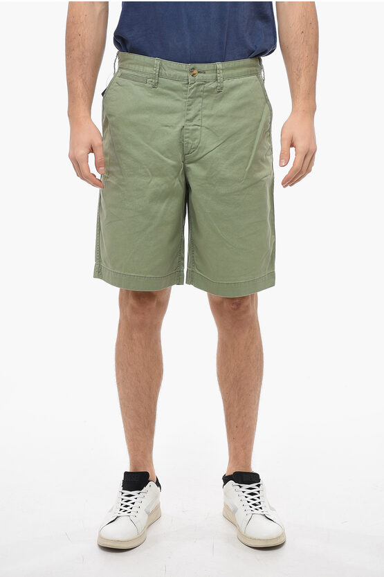 Polo Ralph Lauren Cotton Chinos Shorts With Belt Loops In Green