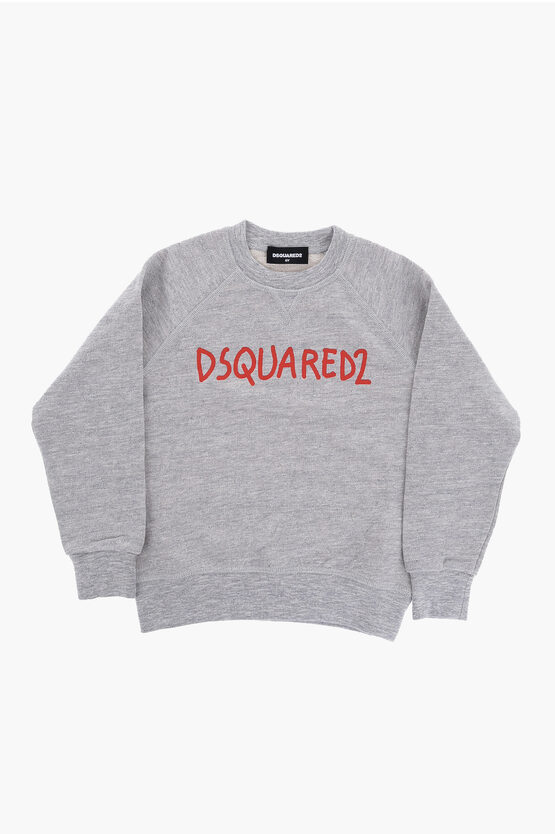 Dsquared2 Cotton Cool Fit Crew-neck Sweatshirt In Neutral