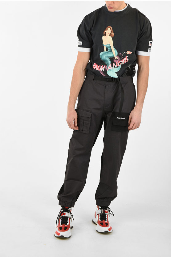【関税&送料込】Palm Angels Cargo Pants Palm Angels Cargo Aftersport Pants Black/Green Men's - SS23 - US