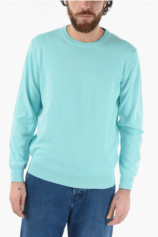 Altea Cotton Crew-neck Sweater In Blue
